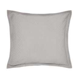 Bedeck of Belfast Fine Linens Andaz Sham Pillowcase, Silver - thumbnail 1