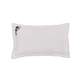 Land & Shore Fia Pair of Oxford Pillowcases, Blue/Red - thumbnail 1