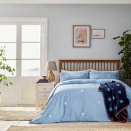 Helena Springfield Long Island Tufted Star Single Duvet Cover SET, Chambray Blue - thumbnail 2