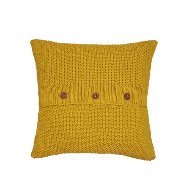 Joules Bedding, Moss Stitch Cushion, Yellow - image 1