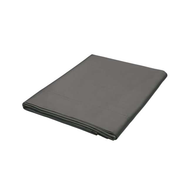 Bedeck of Belfast Fine Linens 400 Thread Count Sateen Plain Dye Single Flat Sheet, Charcoal - image 1