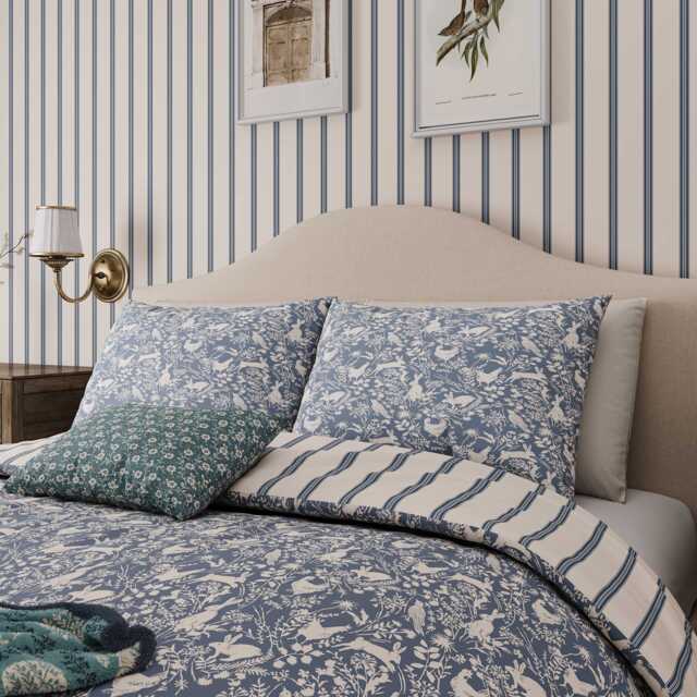 Helena Springfield Harvest Moon Forest Friends Super Kingsize Duvet Cover SET, Blue - image 1