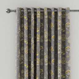 "V&A Palampore Trail Lined Curtains 66"" x 54"", Grey" - thumbnail 2