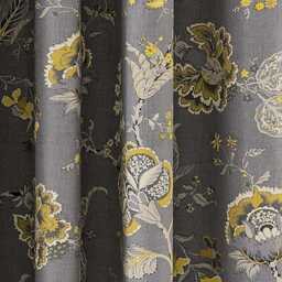 "V&A Palampore Trail Lined Curtains 66"" x 54"", Grey" - thumbnail 1