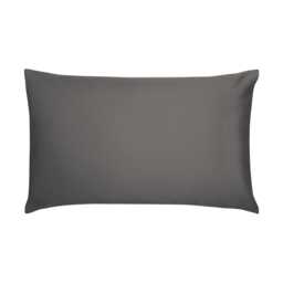 Bedeck of Belfast Fine Linens 400 Thread Count Sateen Plain Dye Pair of Standard Pillowcases, Charcoal - thumbnail 1