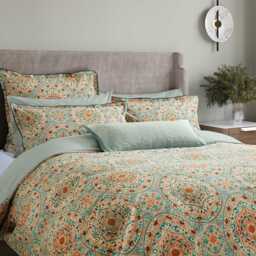 Bedeck of Belfast Addison Single Duvet Cover SET, Gold & Teal