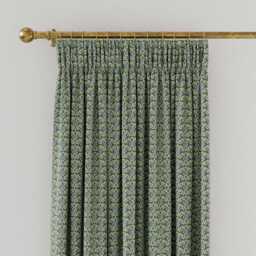 "Joules Floral Foulard Lined Curtains 66"" x 54"", Green" - thumbnail 1