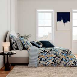 Bedeck of Belfast Kotana Double Duvet Cover Set, Navy - thumbnail 2