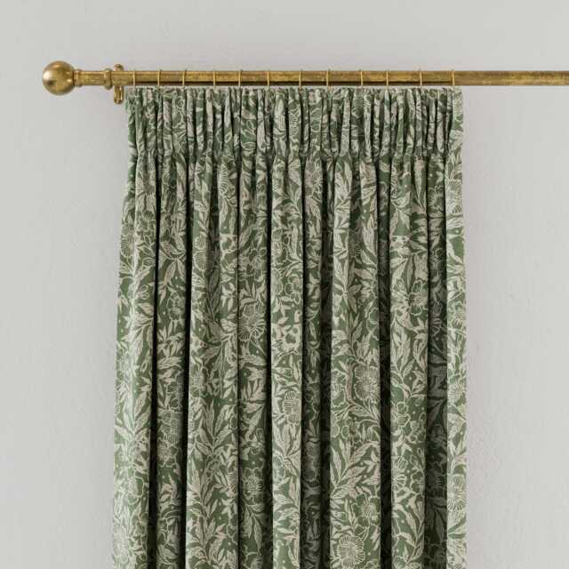 "Joules Twilight Ditsy Lined Curtains 90"" x 72"", Green" - image 1