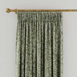 "Joules Twilight Ditsy Lined Curtains 90"" x 72"", Green" - thumbnail 1