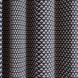 "Ted Baker Palm Geo Lined Curtains 66"" x 72"", Navy" - thumbnail 1