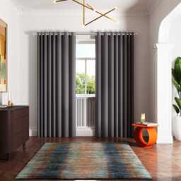 "Ted Baker Palm Geo Lined Curtains 66"" x 72"", Navy" - thumbnail 2