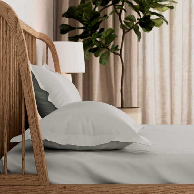 By Bedeck 500 Thread Count Plain Dye Single Fitted Sheet, Silver - image 1