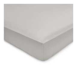 By Bedeck 500 Thread Count Plain Dye Single Fitted Sheet, Silver - thumbnail 2