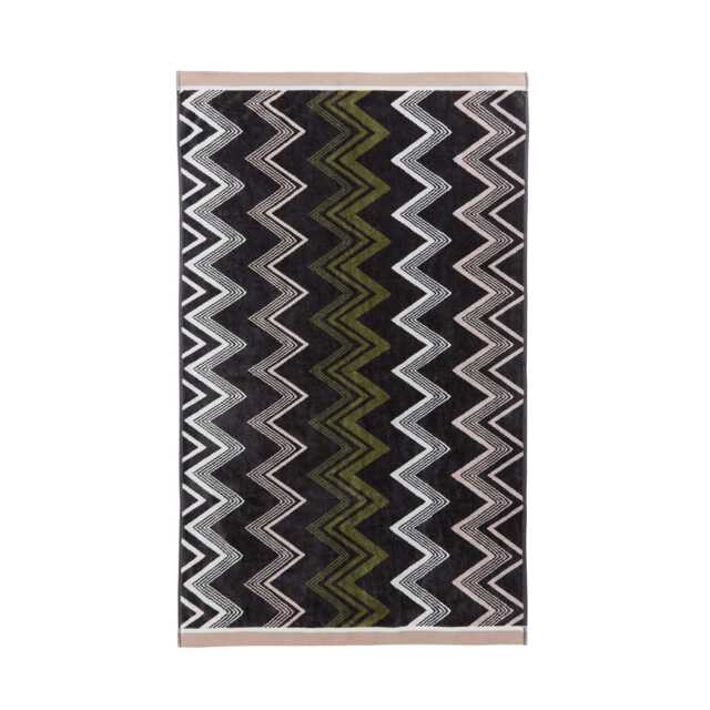 Bedeck of Belfast Claudia Bath Sheet, Charcoal Green Pink - image 1