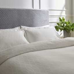 Bedeck of Belfast Fine Linens Ravello Double Duvet Cover Set, Chalk - thumbnail 1