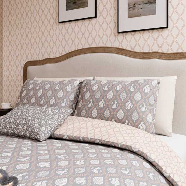 Helena Springfield Harvest Moon Woodland Trellis Super Kingsize Duvet Cover SET, Graphite/Copper - image 1