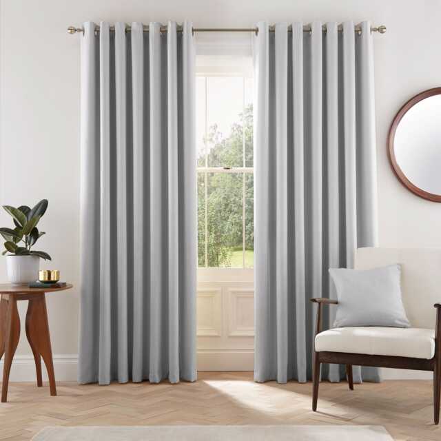 "Helena Springfield Eden Lined Curtains 90"" x 72"", Silver" - image 1