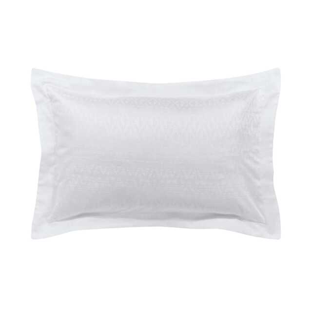 Bedeck of Belfast Fine Linens Kham Oxford Pillowcase, White - image 1