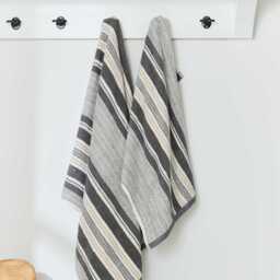 Helena Springfield Long Island Beach House Stripe Hand Towel, Linen & Grey - thumbnail 2