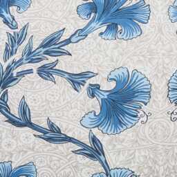 William Morris - V&A Scrolling Carnation Cushion 45cm x 45cm, Indigo & Ivory - thumbnail 2