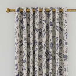 "Joules Festival Pheasants Lined Curtains 90"" x 90"", Blue" - thumbnail 2