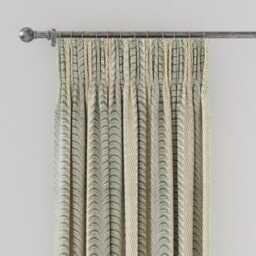 "Land & Shore Fintra Stripe Lined Curtains 90"" x 54"", Green" - thumbnail 1