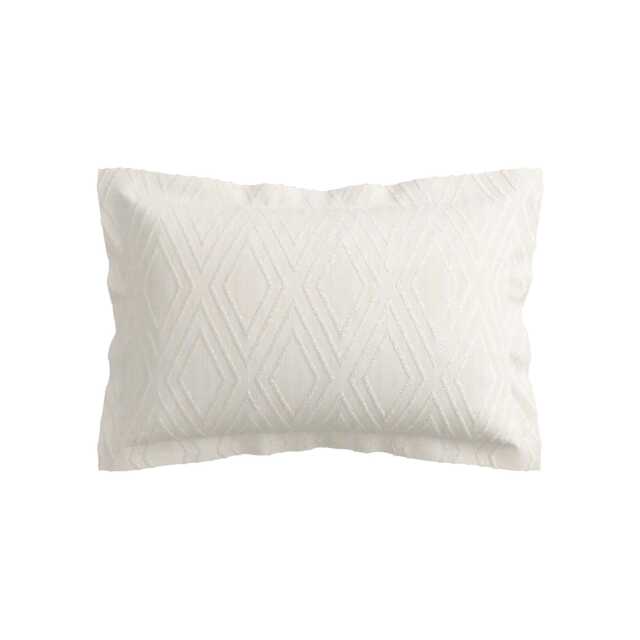 Bedeck of Belfast Emani Clipped Weave Oxford Pillowcase, Chalk - image 1