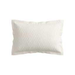 Bedeck of Belfast Emani Clipped Weave Oxford Pillowcase, Chalk - thumbnail 1