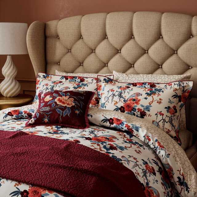 V&A Chinoiserie Charm Double Duvet Cover Set, Blue/Red - image 1