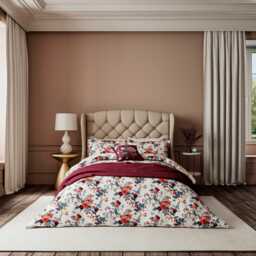 V&A Chinoiserie Charm Double Duvet Cover Set, Blue/Red - thumbnail 2