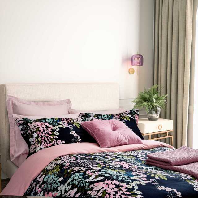 Ted Baker Wisteria Double Duvet Cover SET, Navy - image 1