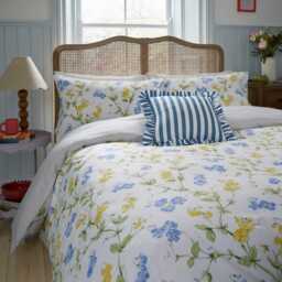 Helena Springfield Secret Garden Sweetpea Print Kingsize Duvet Cover SET, Blue - thumbnail 1