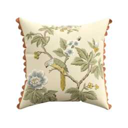 Sanderson x National Trust Lophura Cushion 45cm x 45cm, English Grey - thumbnail 1