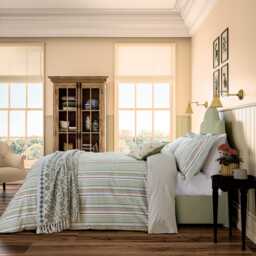 Joules Charleston Stripe Kingsize Duvet Cover SET, Green - thumbnail 2