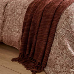 William Morris Crown Imperial Woven Throw, Red - thumbnail 2