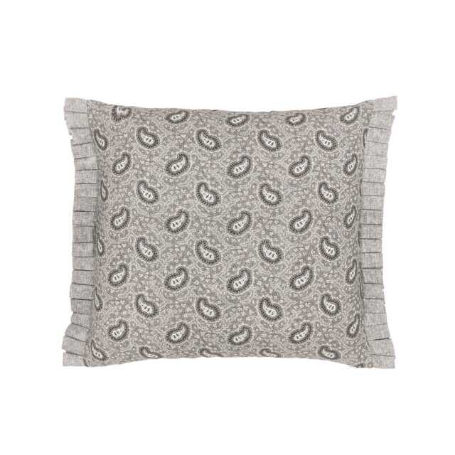 Bedeck of Belfast Cora Cushion 50cm x 50cm, Linen/Grey - image 1