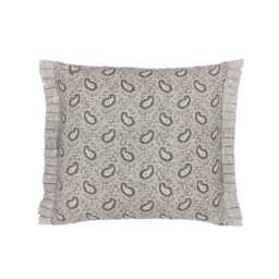 Bedeck of Belfast Cora Cushion 50cm x 50cm, Linen/Grey - thumbnail 1