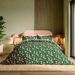 Scion Fan Floral Super Kingsize Duvet Cover SET, Green - thumbnail 2
