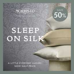 Morris & Co Silk Standard Pillowcase, Silver - thumbnail 2