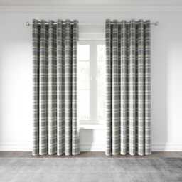 "Helena Springfield Harriet Lined Curtains 66"" x 54"", Chartreuse/Grey" - thumbnail 1