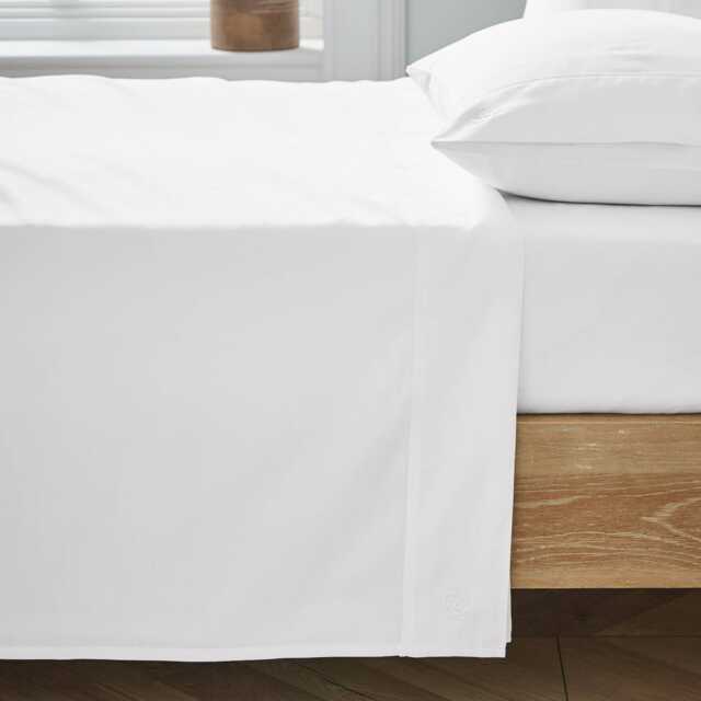 Ted Baker 250 Thread Count Plain Dye Super Kingsize Flat Sheet, White