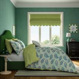 Land & Shore Melody Super Kingsize Duvet Cover SET, Green - thumbnail 2