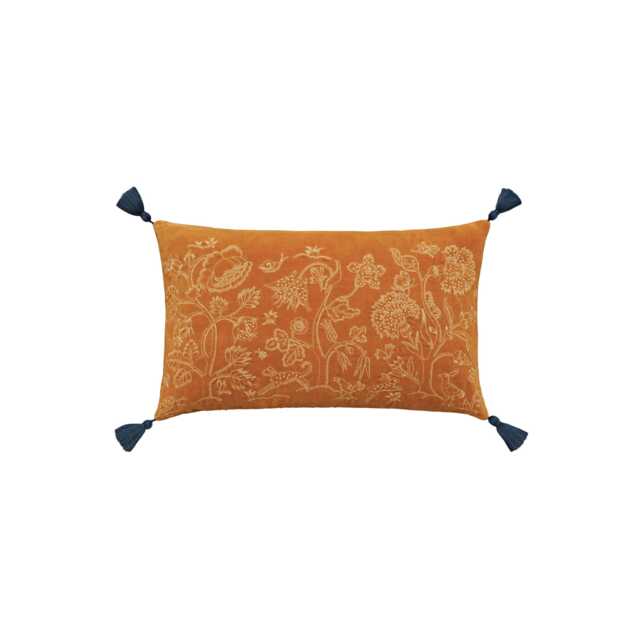 William Morris Honeysuckle & Tulip Cushion 50cm x 30cm, Saffron - image 1