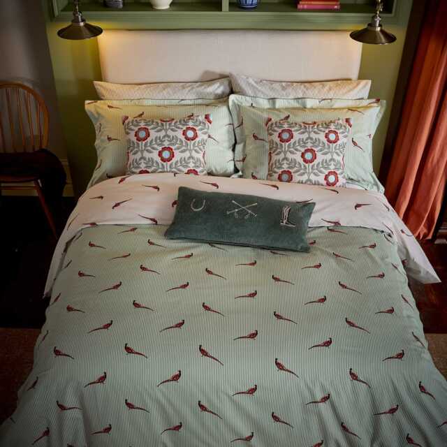 Joules The Pheasant Single Duvet Cover Set, Khaki - image 1