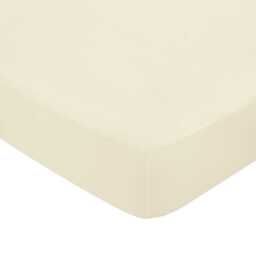 Bedeck of Belfast Fine Linens 400 Thread Count Sateen Plain Dye Double Fitted Sheet, Soft Gold - thumbnail 2