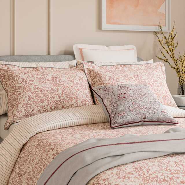 Bedeck of Belfast Celina Kingsize Duvet Cover Set, Coral - image 1