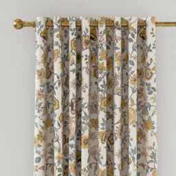 "Joules Indienne Floral Lined Curtains 66"" x 54"", Teal"