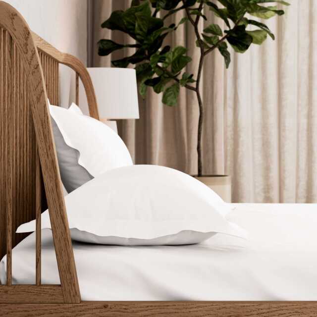 By Bedeck 500 Thread Count Plain Dye Single Fitted Sheet, White - image 1