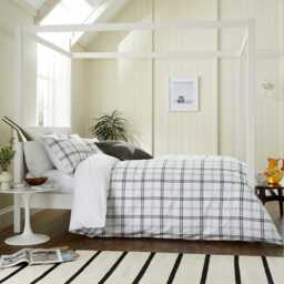 Helena Springfield Long Island Hunter's Check Kingsize Duvet Cover Set, Grey - thumbnail 2